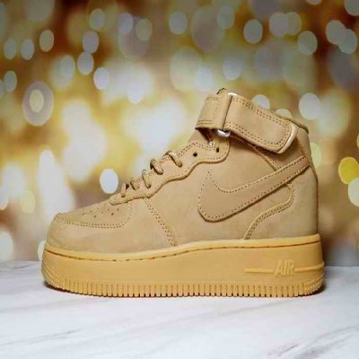 Women's Air Force 1 High Top Brown Shoes 0193