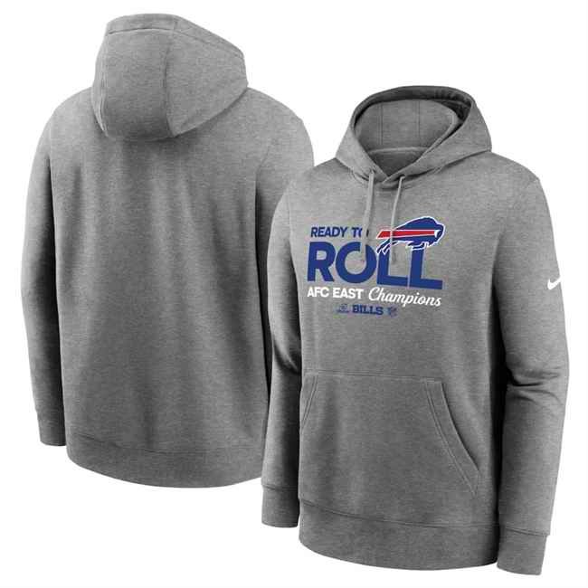 Men's Buffalo Bills Heather Gray 2024 AFC East Champions Locker Room Trophy Collection Pullover Hoodie