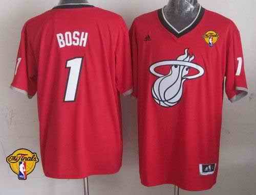 Heat #1 Chris Bosh Red 2013 Christmas Day Swingman Finals Patch Stitched NBA Jersey