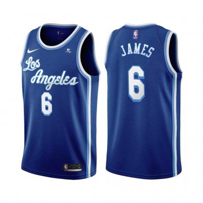 Men's Los Angeles Lakers #6 LeBron James Blue bibigo Stitched Basketball Jersey