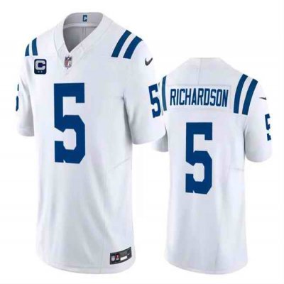 Men's Indianapolis Colts #5 Anthony Richardson White 2024 F.U.S.E. With 2-Star C Patch Vapor Limited Stitched Football Jersey