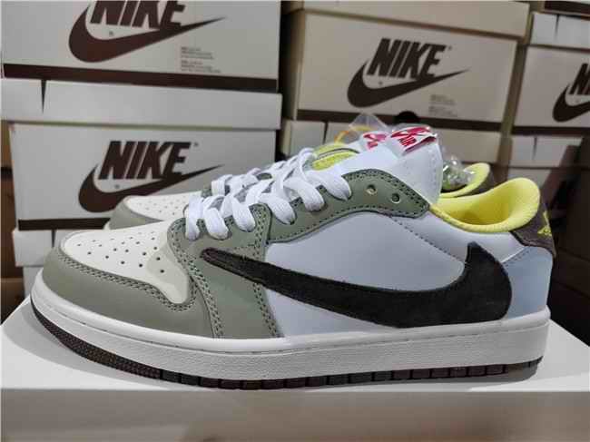 Women's Running Weapon Air Jordan 1 Green/White Shoes 0311