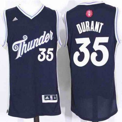 Thunder #35 Kevin Durant Navy Blue 2015-2016 Christmas Day Stitched NBA Jersey