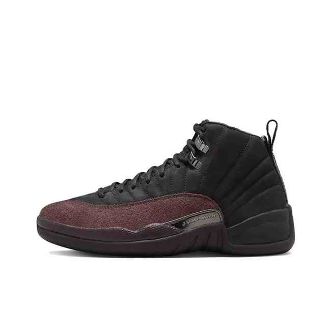 Men's Running weapon Air Jordan 12 Black/Burgundy Shoes 047