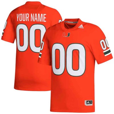 Men's Miami Hurricanes Customized Orange Stitched Football Jersey