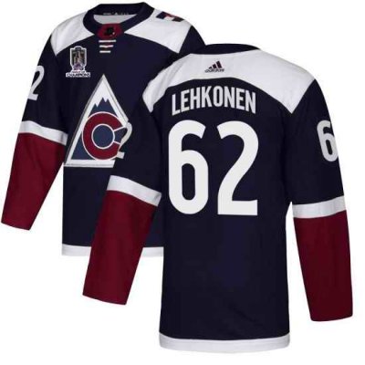 Men's Colorado Avalanche #62 Artturi Lehkonen 2022 Navy Stanley Cup Champions Patch Stitched Jersey