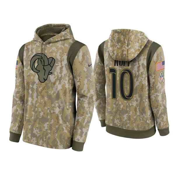 Men's Los Angeles Rams #10 Cooper Kupp Camo 2021 Salute To Service Therma Performance Pullover Hoodie