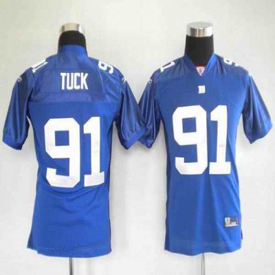 Giants #91 Justin Tuck Blue Stitched Youth NFL Jersey