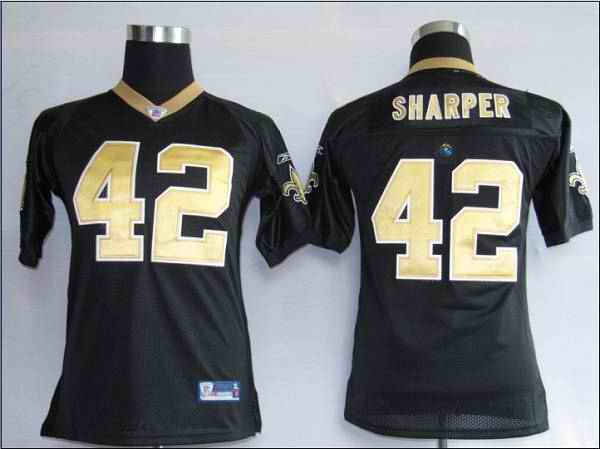 Saints #42 Darren Sharper Black Stitched Youth NFL Jersey