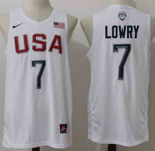 Nike Team USA #7 Kyle Lowry White 2016 Dream Team Stitched NBA Jersey