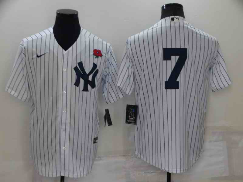 Men's New York Yankees #7 Mickey Mantle White Cool Base Stitched Baseball Jersey