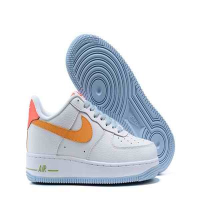 Men's Air Force 1 White/Orange Shoes 0106