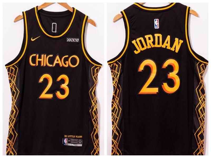 #23 Michael Jordan Black Motor City Edition 2020-21 Black Stitched Jersey