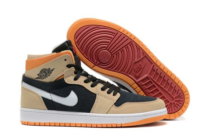 Men's Running Weapon Air Jordan 1 High Tan/Black Shoes 0377