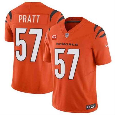 Men's Cincinnati Bengals #57 Germaine Pratt Orange 2024 F.U.S.E With 1-star C Patch Vapor Untouchable Limited Stitched Jersey