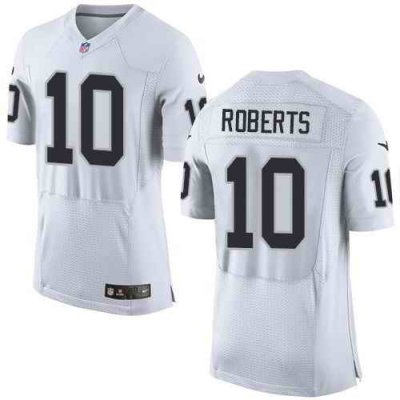 Nike Raiders #10 Seth Roberts White Men's Stitched NFL New Elite Jersey