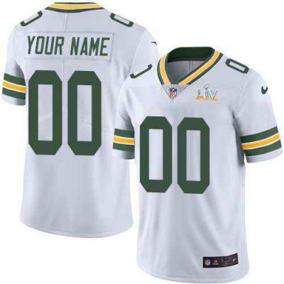 Men's Green Bay Packers White ACTIVE PLAYER 2021 Super Bowl LV Limited Stitched NFL Jersey