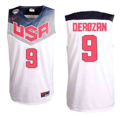 Nike 2014 Team USA #9 DeMar DeRozan White Stitched NBA Jersey