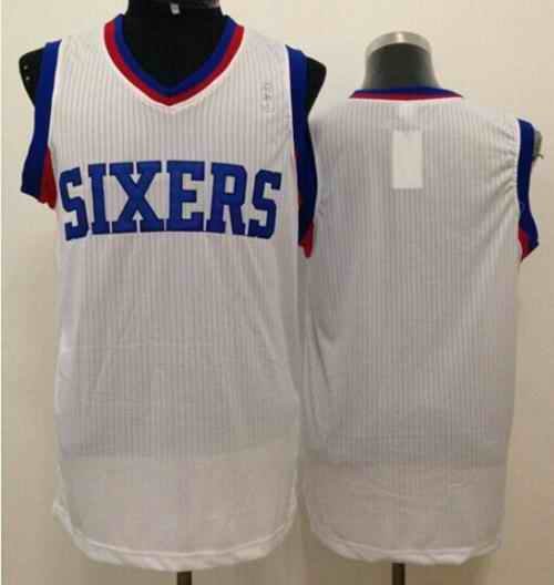 Revolution 30 76ers Blank White Stitched NBA Jersey