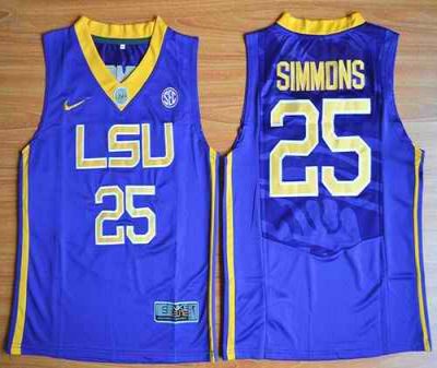 Tigers #25 Ben Simmons Purple Basketball Stitched Youth NCAA Jersey