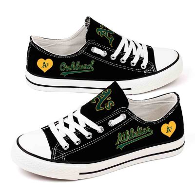 Women's Oakland Athletics Repeat Print Low Top Sneakers 003