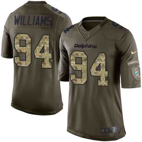 Nike Dolphins #94 Mario Williams Green Men's Stitched NFL Limited Salute to Service Jersey