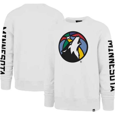 Men's Minnesota Timberwolves '47 White 2022/23 City Edition Two-Peat Headline Pullover Sweatshirt