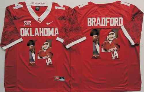 Sooners #14 Sam Bradford Red Player Fashion Stitched NCAA Jersey