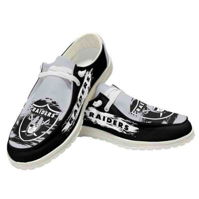 Men's Las Vegas Raiders Loafers Lace Up Shoes 001 (Pls check description for details)