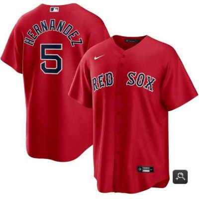 Youth Boston Red Sox #5 Enrique Hernandez Red Cool Base Stitched Jersey