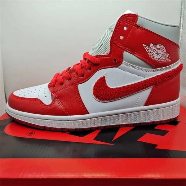 Women's Running Weapon Air Jordan 1 Red/White Shoes 0218