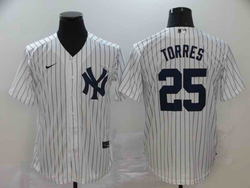 Men's New York Yankees #25 Gleyber Torres White Cool Base Stitched MLB Jersey