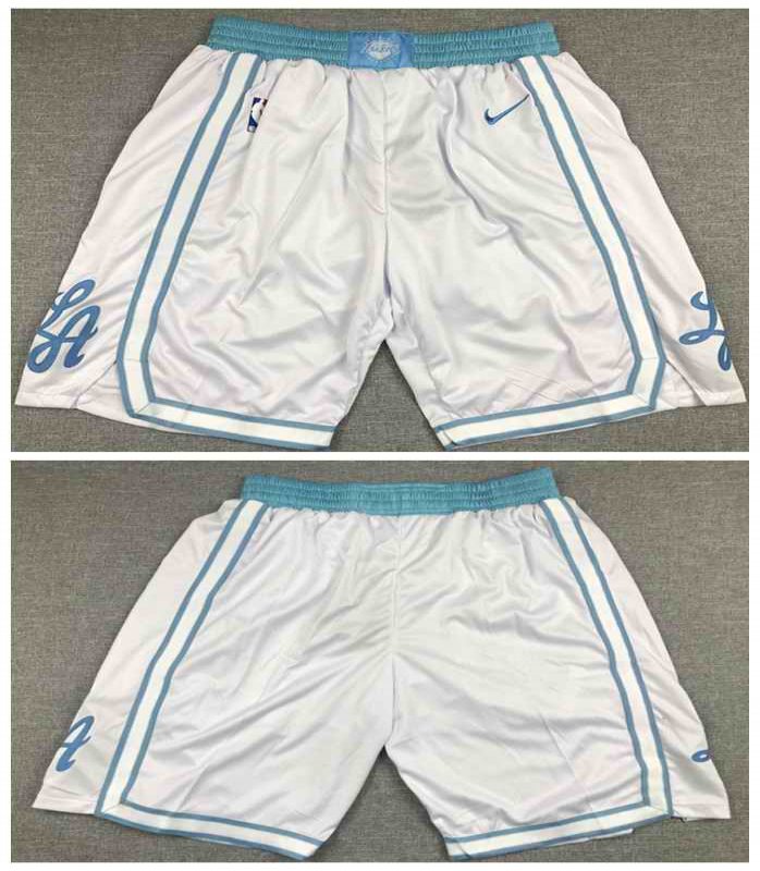 Men's Los Angeles Lakers White Shorts (Run Small)