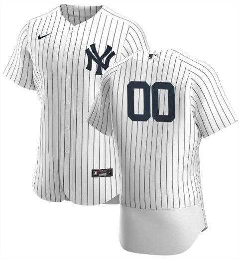 Men's New York Yankees White Customized Stitched MLB Jersey