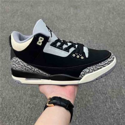 Women's Running weapon Air Jordan 3 Black shoes 0044