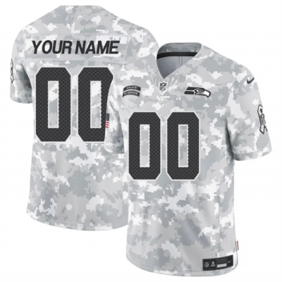 Men's Seattle Seahawks Active Player Custom 2024 F.U.S.E Arctic Camo Salute to Service Limited Stitched Football Jersey