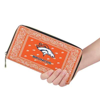 Denver Broncos PU Leather Zip Wallet 001(Pls Check Description For Details)