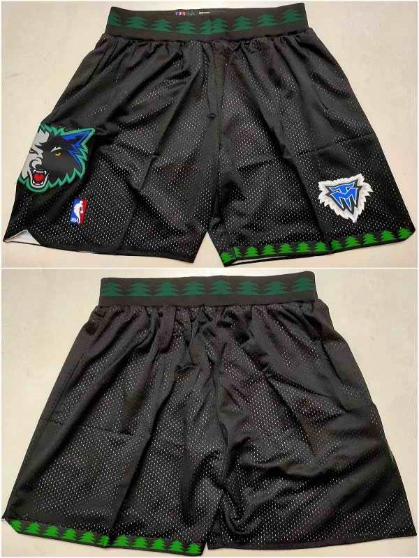 Men's Minnesota Timberwolves Black Shorts (Run Small)