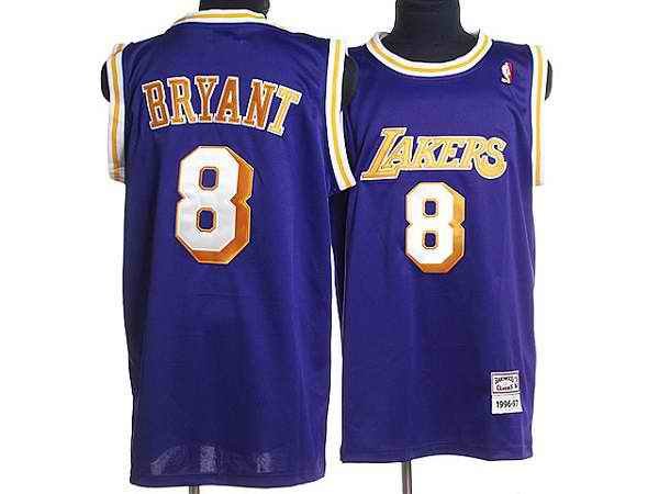 Mitchell and Ness Lakers #8 Kobe Bryant Stitched Purple Throwback NBA Jersey