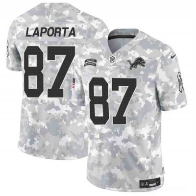 Men's Detroit Lions #87 Sam LaPorta 2024 F.U.S.E Arctic Camo Salute to Service Limited Stitched Football Jersey