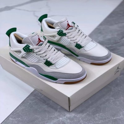 Men's Running weapon Air Jordan 4 Shoes Green/White 0140