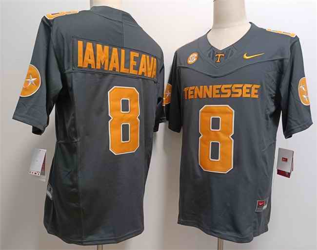 Men's Tennessee Volunteers #8 Nico Iamaleava Grey F.U.S.E Stitched Jersey