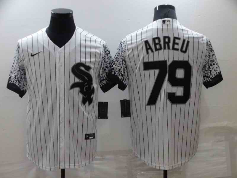 Men's Chicago White Sox #79 Jose Abreu White Cool Base Stitched Jersey