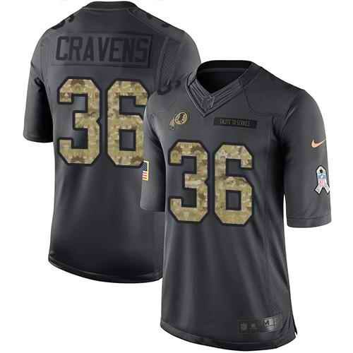 Nike Redskins #36 Su'a Cravens Black Men's Stitched NFL Limited 2016 Salute to Service Jersey