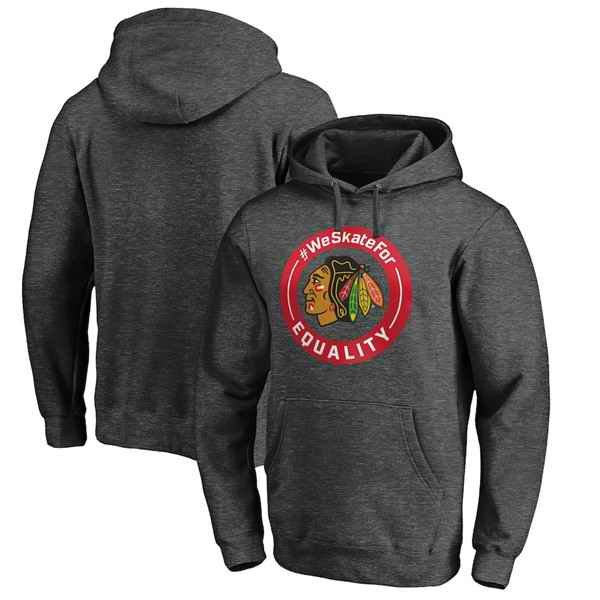 Men's Chicago Blackhawks Heather Charcoal Pullover Hoodie