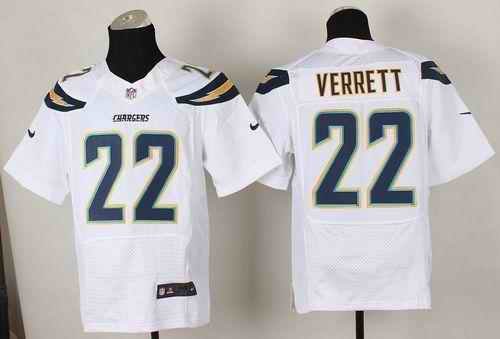 Nike Chargers #22 Jason Verrett White Men's Stitched NFL New Elite Jersey