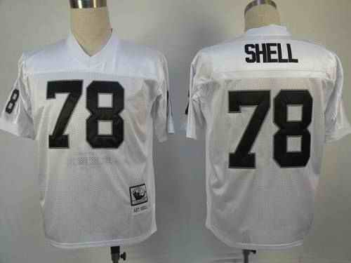 Mitchell and Ness Raiders #78 Art Shell White Stitched NFL Jersey