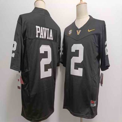 Men's Vanderbilt Commodores #2 Diego Pavia Black 2024 F.U.S.E. Vapor Limited Stitched Football Jersey