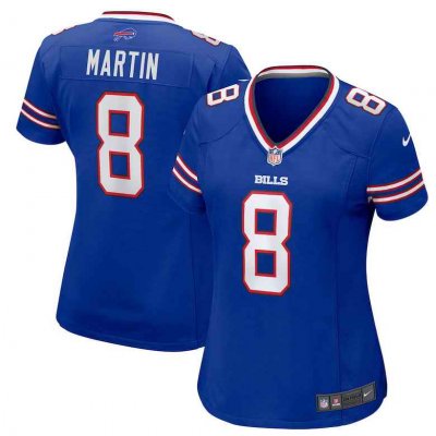 Women's Buffalo Bills  #8 Sam Martin Blue Stitched Game Jersey(Run Small)