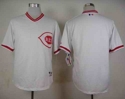 Reds Blank White 1990 Turn Back The Clock Stitched MLB Jersey